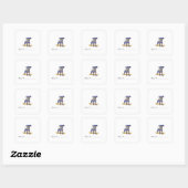 Personalisiertes Chevron-Muster-Hunde-Exlibris Quadratischer Aufkleber (Blatt)
