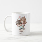 Personalisiertes Chibi-Style Spielerpaar Kaffeetasse (Links)