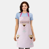 Personalisiertes Chic Espresso Cocktail Muster Schürze (Getragen)
