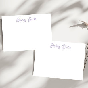 Personalisiertes Chic Lavendel Lila Monogramm Name Mitteilungskarte