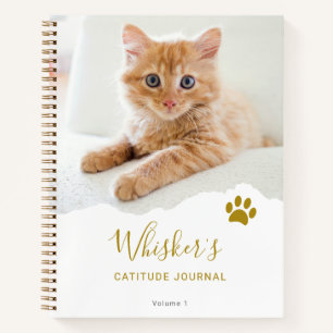 Personalisiertes Chic zerrissenes Foto Katzen Dank Notizblock