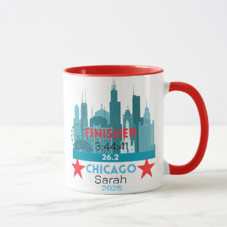 Personalisiertes Chicago Marathon 2025 Geschenk fü Tasse