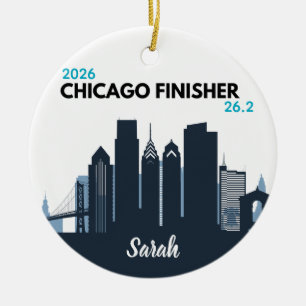 Personalisiertes Chicago-Marathon einzigartiges La Keramik Ornament