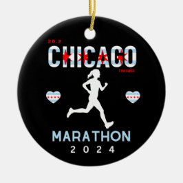 Personalisiertes Chicago Marathon-Geschenk für Mar Keramik Ornament
