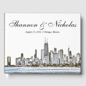 Personalisiertes Chicago Skyline Gästebuch (Vorderseite)