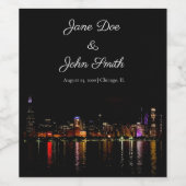 Personalisiertes Chicago Skyline Weinlabel Weinetikett (Einzelnes Label)