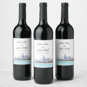 Personalisiertes Chicago Skyline Weinlabel Weinetikett (Flaschen)