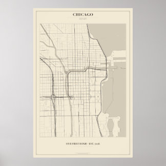 Personalisiertes Chicago-Straßenkartenposter Poster
