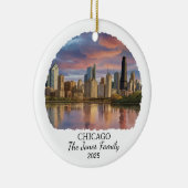 Personalisiertes Chicagoer Ornament, Illinois-Staa Keramik Ornament (Rechts)