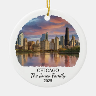 Personalisiertes Chicagoer Ornament, Illinois-Staa Keramik Ornament