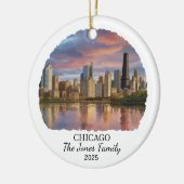 Personalisiertes Chicagoer Ornament, Illinois-Staa Keramik Ornament (Links)
