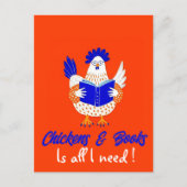 Personalisiertes Chicken-Lesekalligrafie-Design Postkarte (Vorderseite)