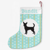 Personalisiertes Chihuahua-Aqua-Tatzen-und Kleiner Weihnachtsstrumpf (Rückseite)