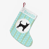 Personalisiertes Chihuahua-Aqua-Tatzen-und Kleiner Weihnachtsstrumpf (Vorderansicht (hängend))