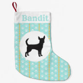 Personalisiertes Chihuahua-Aqua-Tatzen-und Kleiner Weihnachtsstrumpf (Vorderseite)
