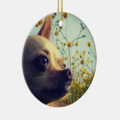 Personalisiertes Chihuahuadoppeltes versah mit Keramik Ornament (Rechts)