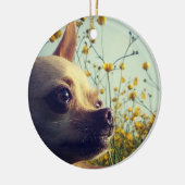 Personalisiertes Chihuahuadoppeltes versah mit Keramik Ornament (Links)