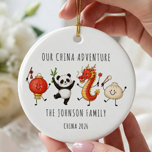 Personalisiertes China-Familienreise-Ornament Keramik Ornament