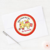 Personalisiertes chinesisches Neujahr (Niedliche K Runder Aufkleber (Umschlag)