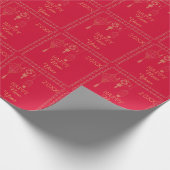 Personalisiertes chinesisches Neujahrslansterrot u Geschenkpapier (Ecke)