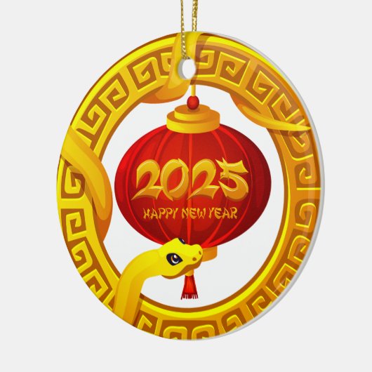 Personalisiertes chinesisches Neujahrsschlangen-La Keramik Ornament (Links)