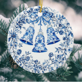 Personalisiertes Chinoiserie Blaues Weiße Kröten Keramik Ornament