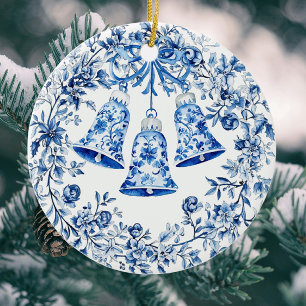 Personalisiertes Chinoiserie Blaues Weiße Kröten Keramik Ornament