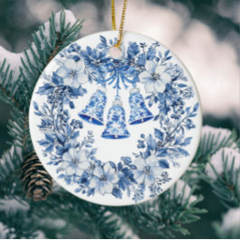 Personalisiertes Chinoiserie Blaues Weiße Kröten Keramik Ornament