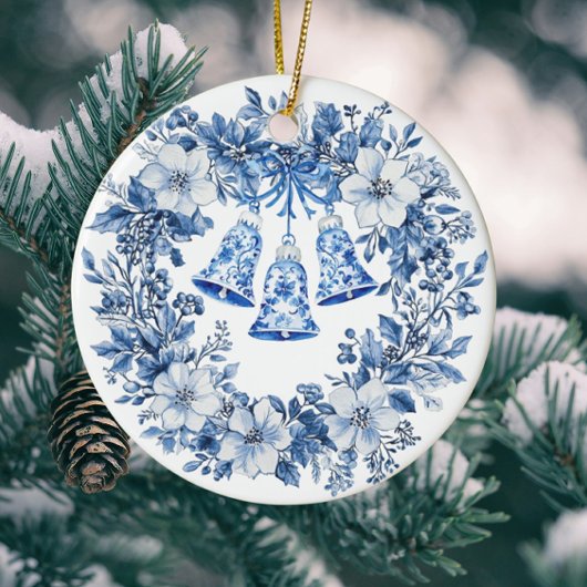 Personalisiertes Chinoiserie Blaues Weiße Kröten Keramik Ornament