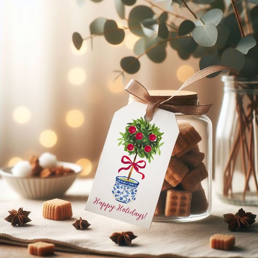 Personalisiertes Chinoiserie Topiary Holiday, Geschenkanhänger