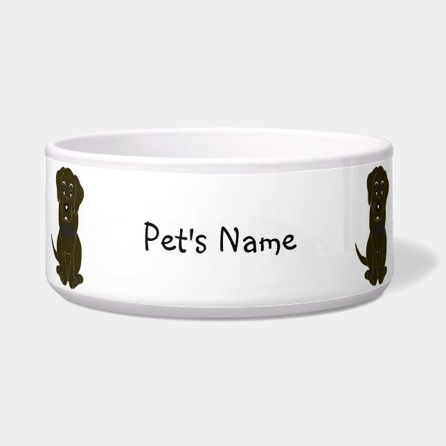 Personalisiertes Chocolate-Labrador-Hund-Design Napf (Vorderseite)