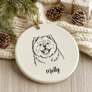 Personalisiertes Chow Chow Hund Weihnachten Keramik Ornament