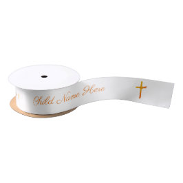 Personalisiertes Christening Communitykreuz Satinband