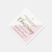 Personalisiertes Christening Modernes goldfarbenes Serviette (Ecke)