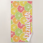 Personalisiertes Citrus Slices Beach Handtuch (Vorderseite)