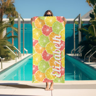 Personalisiertes Citrus Slices Beach Handtuch