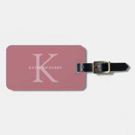 Personalisiertes Classic Dusty Pink Monogramm Gepäckanhänger
