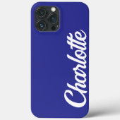 Personalisiertes Classic Elegant Monogram Deep Blu Case-Mate iPhone Hülle (Rückseite)