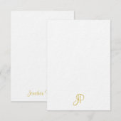 Personalisiertes Classic-Gold-Kalligraphie-Monogra Mitteilungskarte (Vorne/Hinten)