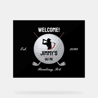 Personalisiertes Classic Golf Bar Akryllisches Zei Acrylschild