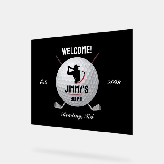 Personalisiertes Classic Golf Bar Akryllisches Zei Acrylschild (Winkel)