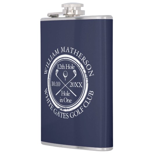 Personalisiertes Classic Golf Hole in einem Navy B Flachmann (Links)