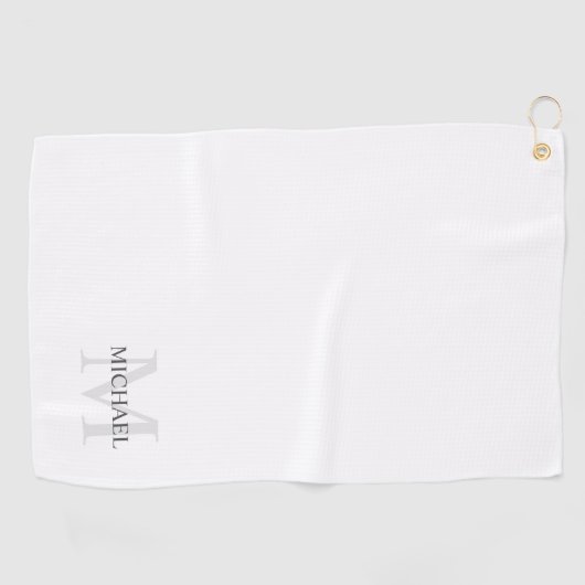 Personalisiertes Classic Monogramm und Name Golfhandtuch (Horizontal)