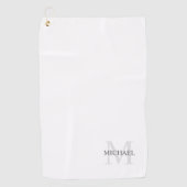 Personalisiertes Classic Monogramm und Name Golfhandtuch (Vorderseite)