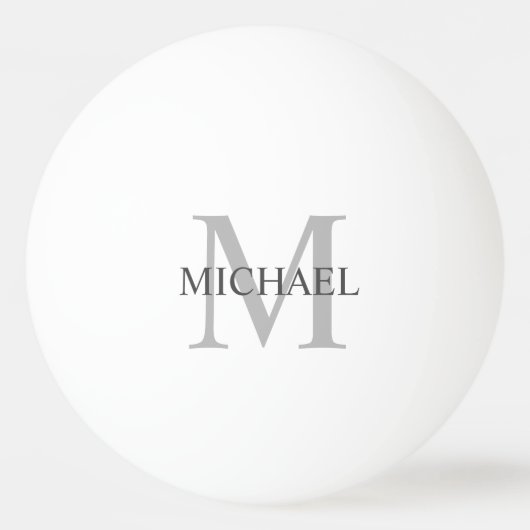 Personalisiertes Classic Monogramm und Name Tischtennisball (Vorderseite)