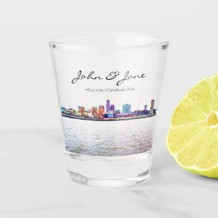 Personalisiertes Cleveland Skyline-Shotglas Schnapsglas