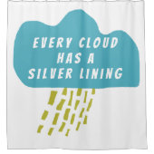 Personalisiertes Cloud Silver Lining Bad Duschvorhang (Vorderseite)