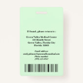 Personalisiertes CNA-Abzeichen Ausweis (Rückseite)