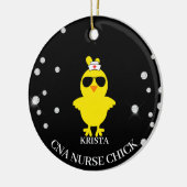 Personalisiertes CNA Nurse Sunshade Glitzern Chick Keramik Ornament (Links)