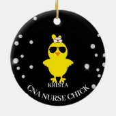 Personalisiertes CNA Nurse Sunshade Glitzern Chick Keramik Ornament (Hinten)